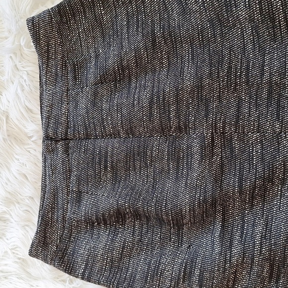 LOFT Heather Black and White Tweed Faux Wrap Skirt - Picture 10 of 16